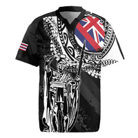 Hawaii King Flag Rugby Jersey Hawaiian Maile Lei LT05 Black - Polynesian Pride