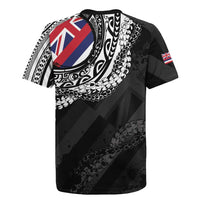 Hawaii King Flag Rugby Jersey Hawaiian Maile Lei LT05 - Polynesian Pride