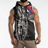 Hawaii King Flag Sleeveless Hoodie Hawaiian Maile Lei - Polynesian Pride