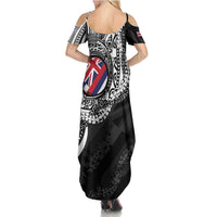 Hawaii King Flag Summer Maxi Dress Hawaiian Maile Lei LT05 - Polynesian Pride