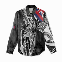 Hawaii King Flag Women Casual Shirt Hawaiian Maile Lei - Polynesian Pride
