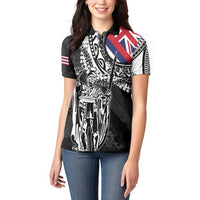 Hawaii King Flag Women Polo Shirt Hawaiian Maile Lei LT05 - Polynesian Pride