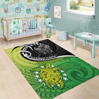 New Zealand Cook Islands Area Rug Maori Tiki With Circle Stars Turtle - Polynesian Pride