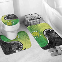 New Zealand Cook Islands Bathroom Set Maori Tiki With Circle Stars Turtle LT05 Mat Set Only (3 pcs) One Size Multicolor - Polynesian Pride