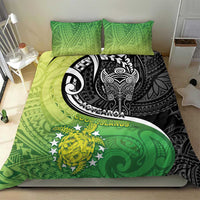 New Zealand Cook Islands Bedding Set Maori Tiki With Circle Stars Turtle - Polynesian Pride