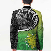 Custom New Zealand Cook Islands Blazer Maori Tiki With Circle Stars Turtle - Polynesian Pride