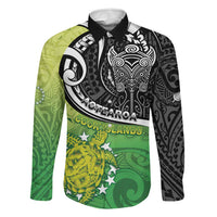 Custom New Zealand Cook Islands Family Matching Mermaid Dress and Hawaiian Shirt Maori Tiki With Circle Stars Turtle - Polynesian Pride