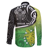 Custom New Zealand Cook Islands Family Matching Puletasi and Hawaiian Shirt Maori Tiki With Circle Stars Turtle - Polynesian Pride