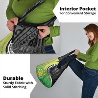 New Zealand Cook Islands Grocery Bag Maori Tiki With Circle Stars Turtle - Polynesian Pride