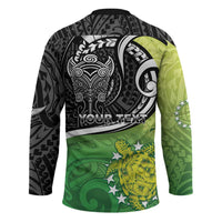 Personalised New Zealand Cook Islands Hockey Jersey Maori Tiki With Circle Stars Turtle LT05 - Polynesian Pride
