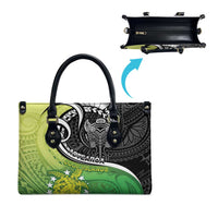 New Zealand Cook Islands Leather Bag Maori Tiki With Circle Stars Turtle - Polynesian Pride