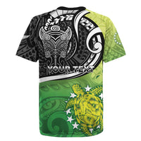 Personalised New Zealand Cook Islands Rugby Jersey Maori Tiki With Circle Stars Turtle LT05 - Polynesian Pride