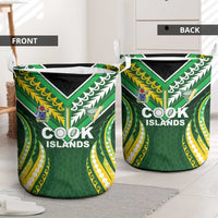 Cook Islands Rugby Laundry Basket Unique Style Green Version - Polynesian Pride
