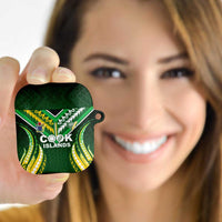 Cook Islands Rugby AirPods Case Unique Style Green Version LT05 - Polynesian Pride