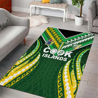 Cook Islands Rugby Area Rug Unique Style Green Version - Polynesian Pride