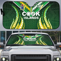 Cook Islands Rugby Auto Sun Shade Unique Style Green Version - Polynesian Pride