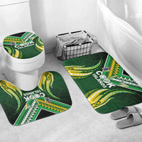 Cook Islands Rugby Bathroom Set Unique Style Green Version LT05 Mat Set Only (3 pcs) One Size Green - Polynesian Pride