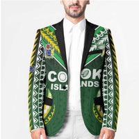 Custom Cook Islands Rugby Blazer Unique Style Green Version - Polynesian Pride