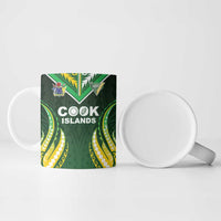 Custom Cook Islands Rugby Ceramic Mug Unique Style Green Version - Polynesian Pride