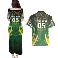 Custom Cook Islands Rugby Couples Matching Puletasi and Hawaiian Shirt Unique Style Green Version LT05 - Polynesian Pride