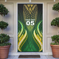 Custom Cook Islands Rugby Door Cover Unique Style Green Version LT05 Green - Polynesian Pride