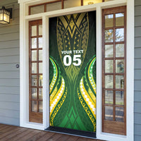 Custom Cook Islands Rugby Door Cover Unique Style Green Version LT05 - Polynesian Pride