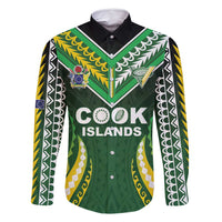 Custom Cook Islands Rugby Family Matching Long Sleeve Bodycon Dress and Hawaiian Shirt Unique Style Green Version - Polynesian Pride