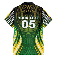 Custom Cook Islands Rugby Family Matching Tank Maxi Dress and Hawaiian Shirt Unique Style Green Version - Polynesian Pride