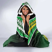 Cook Islands Rugby Hooded Blanket Unique Style Green Version - Polynesian Pride