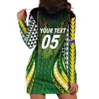 Custom Cook Islands Rugby Hoodie Dress Unique Style Green Version LT05 - Polynesian Pride