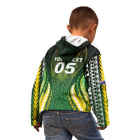 Custom Cook Islands Rugby Kid Hoodie Unique Style Green Version - Polynesian Pride