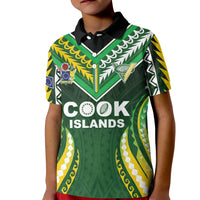 Custom Cook Islands Rugby Kid Polo Shirt Unique Style Green Version LT05 Kid Green - Polynesian Pride