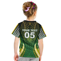 Custom Cook Islands Rugby Kid T Shirt Unique Style Green Version - Polynesian Pride