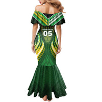 Custom Cook Islands Rugby Mermaid Dress Unique Style Green Version - Polynesian Pride