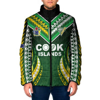 Custom Cook Islands Rugby Padded Jacket Unique Style Green Version - Polynesian Pride