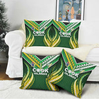 Cook Islands Rugby Pillow Cover Unique Style Green Version - Polynesian Pride