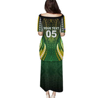 Custom Cook Islands Rugby Puletasi Unique Style Green Version LT05 - Polynesian Pride
