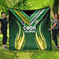 Cook Islands Rugby Quilt Unique Style Green Version - Polynesian Pride
