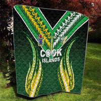Cook Islands Rugby Quilt Unique Style Green Version - Polynesian Pride
