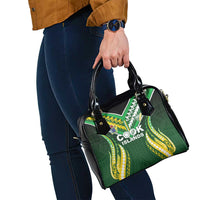 Cook Islands Rugby Shoulder Handbag Unique Style Green Version - Polynesian Pride