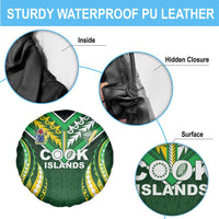 Cook Islands Rugby Spare Tire Cover Unique Style Green Version - Polynesian Pride