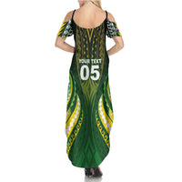 Custom Cook Islands Rugby Summer Maxi Dress Unique Style Green Version LT05 - Polynesian Pride