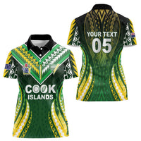 Custom Cook Islands Rugby Women Polo Shirt Unique Style Green Version LT05 - Polynesian Pride