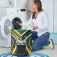 Cook Islands Rugby Laundry Basket Unique Style Black Version - Polynesian Pride