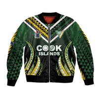 Custom Cook Islands Rugby Bomber Jacket Unique Style Black Version - Polynesian Pride