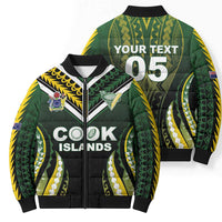 Custom Cook Islands Rugby Bomber Puffer Jacket Unique Style Black Version - Polynesian Pride