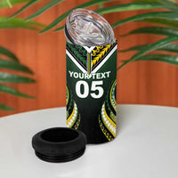 Custom Cook Islands Rugby 4 in 1 Can Cooler Tumbler Unique Style Black Version LT05 - Polynesian Pride
