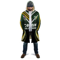 Custom Cook Islands Rugby Cloak Unique Style Black Version - Polynesian Pride