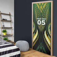 Custom Cook Islands Rugby Door Cover Unique Style Black Version LT05 - Polynesian Pride