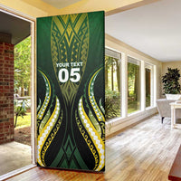 Custom Cook Islands Rugby Door Cover Unique Style Black Version LT05 - Polynesian Pride